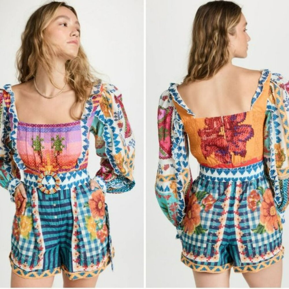 NWT FARM Rio Summer Stitches Romper - Picture 2 of 16